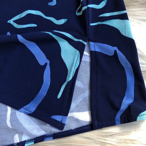 ALFANI BLOUSES TOP TUNIC SIZE SMALL SLEEVELES V-NECK BLUE PRINTED - Picture 13 of 13